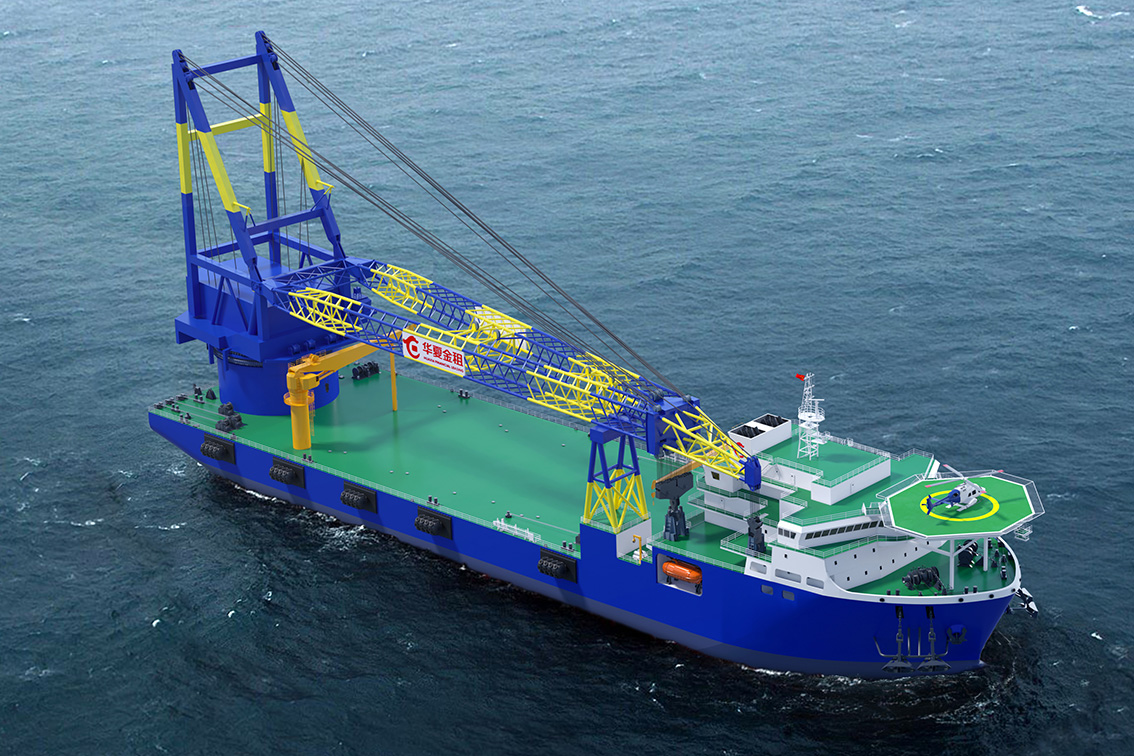 “华夏鲲鹏 01 ”5000吨自航式全回转起重船.jpg